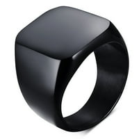 Klasični polirani prsten od nehrđajućeg čelika od nehrđajućeg čelika, crna boja