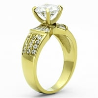 Luxe nakit dizajnira zlatni jonski pozlaćeni zaručni prsten sa kubnim cirkonijom - veličine 6