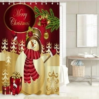 Zavjese za tušicom setovi sa kukama, sretan božićno drvcu s neklizajim prostircima, toalet poklopcem