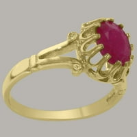 Britanci napravili su 10k žuto zlato prirodno rubin ženski godišnjički prsten - Opcije veličine - veličina