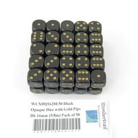 Crne neprozirne kockice sa zlatnim pitovima D od Wondertraila