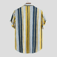 Polo majice za muške šarene pruge ljetne kratkih rukava labav gumb casual bluza