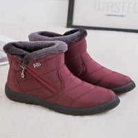 RotoSW Womens čizme za snijeg Topla termalna strana zimske cipele FAU krzno obložene čizme za gležnjeve