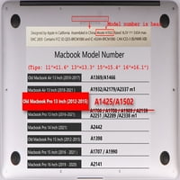 Kaishek Hard Shell CASE CASE COMPATIBIL MACBOOK PRO S RETINA Ekran A ili A1425, šareni A 2