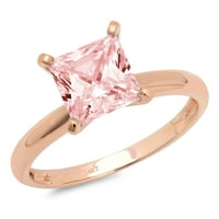 2.5CT Princess rez ružičasti simulirani dijamant 18k ruža Gold Gold Anniverment prsten veličine 7