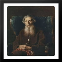 Portret autora Vladimir Dahl Veliki crni drveni umklađen ispis umjetnost Vasily Perov
