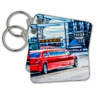 3Droza luksuzni automobilski automobil crvenog limuzina uz ulicu - ključni lanci, 2. po, setu 2