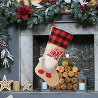 Mveomtd Božićne čarape Big Xmas Boracinske dekoracije Santa Snowman Reindeer Shaketing Božićni ukrasi
