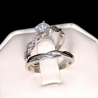 Žena set II angažman i vjenčani bend prsten srebra
