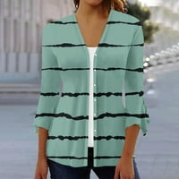 Briljantni dugih rukava Kardigan Fashion Woman 3 4Sleeve Majica Otvoreni prednji kardigan Outerwear Ispis bluza