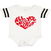 Inktastičnost Sve što trebate je ljubav crvena srčana oblika poklona dječaka baby ili baby girl bodysuit