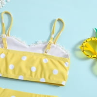 Ljetne djevojke djevojke čipke čipkasti otiske ruffles dva kupa kupa kupa kupaći kostim bikini