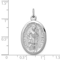 Sterling srebrna rodijumska saint florijska medalja
