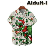 Muške i dječje božićne majice Santa Claus Party Dinosaurus Ležerne prilike Havajske majice