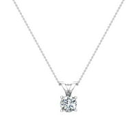 CTW Okružna sjajna dijamantska privjesna ogrlica za žene 14k bijelo zlato