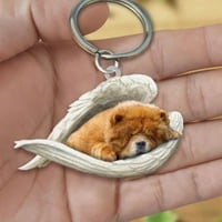 Slatki smiješni spavaći anđeo za pse Wing pas viseći ornament Privjesak za ornament Keychain Q1A5