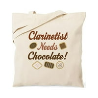 Cafepress - Clarinet Humor Chocolate Tote tote - prirodna platna torba, Torba za trbuhu