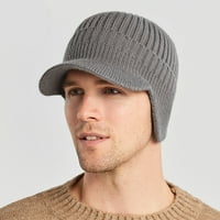 Dessed muške guste vunene kašike jeseni i zimsku vanjsku toplu zaštitu u ušima Pleteni šešir na čišćenju