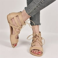 Ljetne sandale žene ukrštene žene stanovi čipke up band ženske sandalne cipele