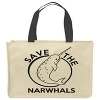Platnene torbe za tote Sačuvaj narwhales Funny Sealife za višekratnu kupovinu Funny poklon kese