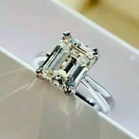 Forever dragulji 2.50ct smaragdni rez Moissite Solitaire ženski zaručni prsten 14k bijelo pozlaćeno