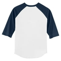 Dojenčad sitni otvor bijela mornarica Atlanta Braves Baseball Bow Raglan majica rukav