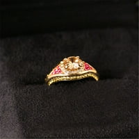 Duhgbne modni angažman okrugli rez Zirkoni Žene vjenčani prstenovi nakit za žene za žene puni dijamantski