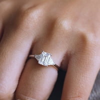 2. CT osmostruk i triillion moissanite zaručni prsten, originalni moissan prsten, 18k bijeli pozlaćeni