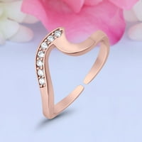 - WAVE prsten za prsten za prsten Sterling Silver Tanki podesivi elegantni prstenovi za žene
