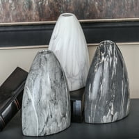Decmode Mali suvremeni stil sivi kamen prenosio je vaze 3-komad, 8 W, 9 h