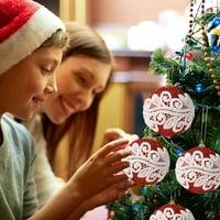 Yebay božićna viseća lopta Bijela cvjetna čipka sjaja Lanyard festival Prop Xmas Tree Ornament Ball