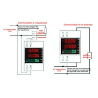 Željeznički mjerač snage, AC80-300V 100A indikator svjetla Power Digital Digital Zaslon Ammeter Voltmetar