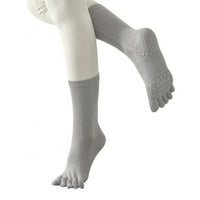 Gruyghost 1Pair horizontalna pruga visoka guma non klizanje joge trčanje čarape sive