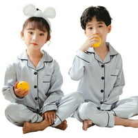 Esaierr Baby Toddler Outfits Outfits za dječje pidžame Set Proljeće Jesenska simulacija SILK s dugim rukavima Hundewer Set za 3-14y