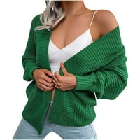 Ženska modna ležerna rukavša dugi rukav s dugim rukavima Otvoreni prednji kardigan pletenje džemper