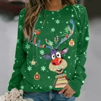 Naughtyhood ženska božićna dukserica Xmas Tree Ispis džemper za odmor grafički pulover vrhovi