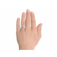 * Rylos grčki ključ dizajner akvamarin i dijamantni prsten - mart rođendan *