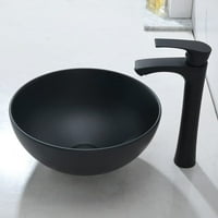 Bokaiya 13 x13 mat crni okrugli kupatilo sudoper porculanski keramički umivaonik sa sudoperom