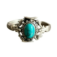 Sterling srebrni prsten za žene i djevojke, prirodni tirkizni prsten dragi kamen Jedinstven ručno izrađen
