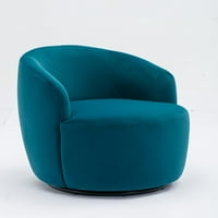 Velvet okretna stolica za okretnu bačvu, 360 ° okretna akcentna stolica sa ergonomskom leđima i naslonu