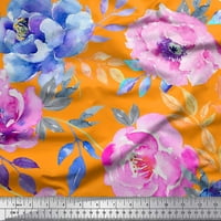 Soimoi Brown Georgette viskoza od listova tkanine i cvjetno dekor tkanina od ispisanih BTY