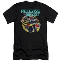 Treevco PWR2414-PSF- Power Rangers & Beast Release Ispis Odrasle premium platnene majice Slim Fit majica,