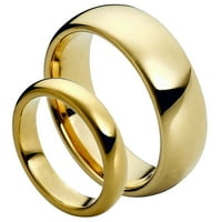 Za njega i njezinu volfram karbid pozlaćeni klasični oblik dome za vjenčani prsten