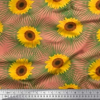 Liimoi poliester crep tkanina od listova i suncokretornice cvjetno tiskovina tkanina široko dvorište