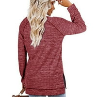 Košulje s dugim rukavima za žene Umitay ženska modna džemper u obliku čvrstog u boji
