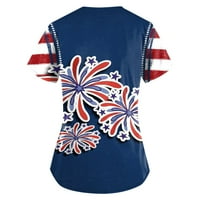 Sksloeg piling za žene, 4. jula Američka zastava Print Patriots Top Udobne jednostavne radne odjeće