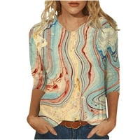 Bluze za žene plus veličine bavi se ženskim modnim tiskanim rukavima u obliku rukava s rukavima s V-izrezom