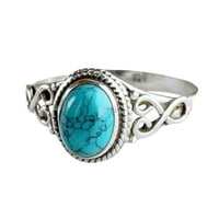 Tirkizni prsten za angažman nakit estetski prstenovi rođendanski pokloni za žene