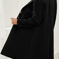 Viikei ženske jakne i kaputi plus veličine Jakne za oblikovanje za zimske vunene rever kaput duge jakne