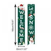 Sretan božićni baneri na otvorenom Božićni ukrasi Xmas trijem, 12x72in